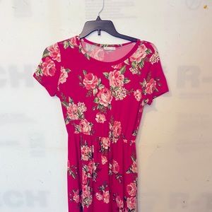 Hot Pink Boutique Floral Dress